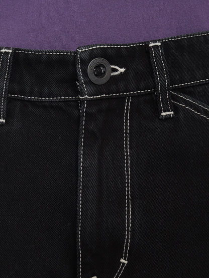 Labored Denim Utility Shorts - BLACK