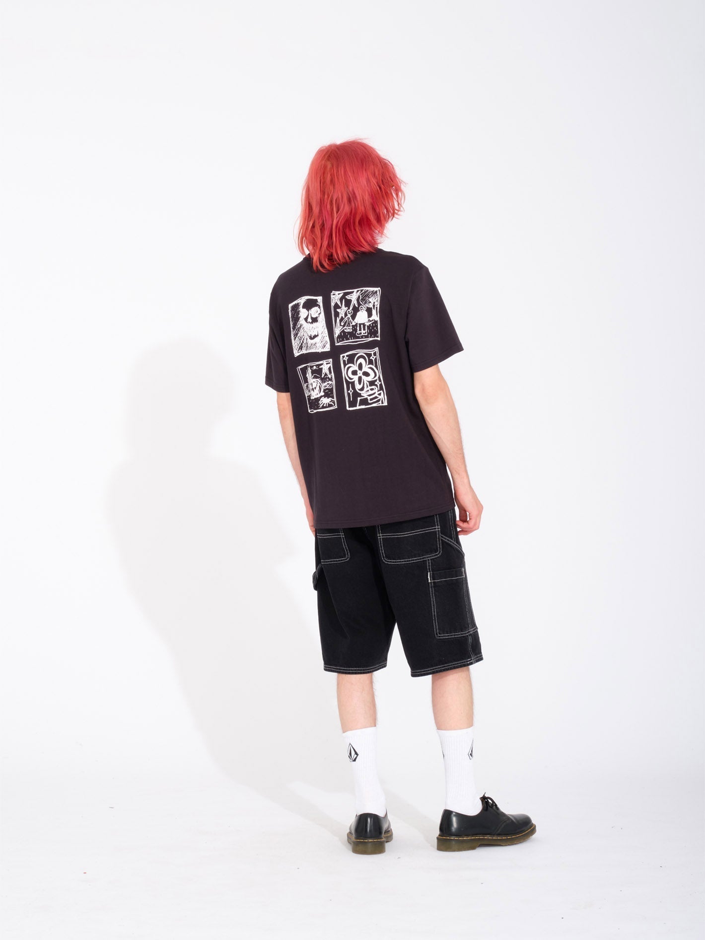 Short Labored Denim Utility - BLACK
