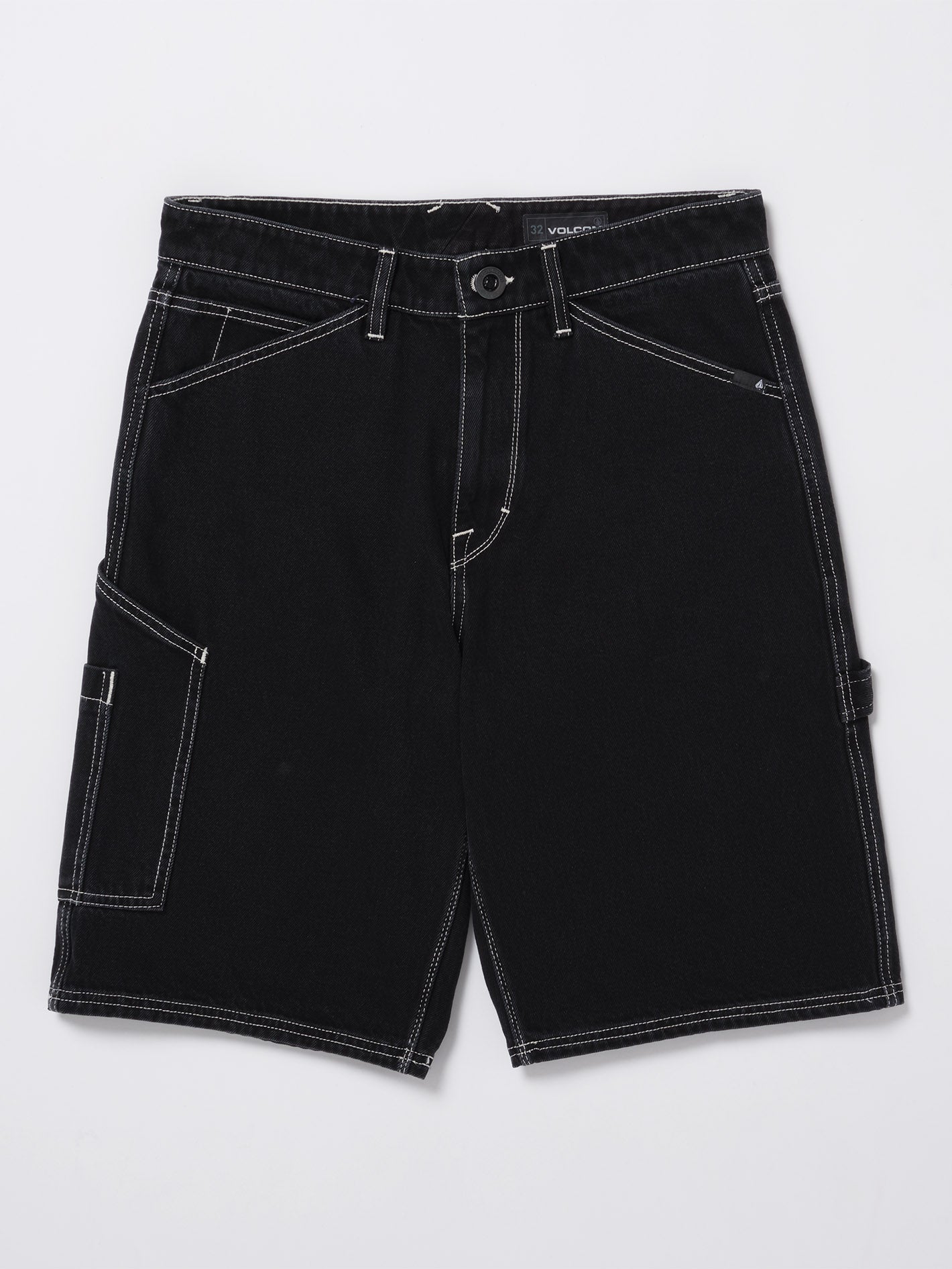 Labored Denim Utility Shorts - BLACK