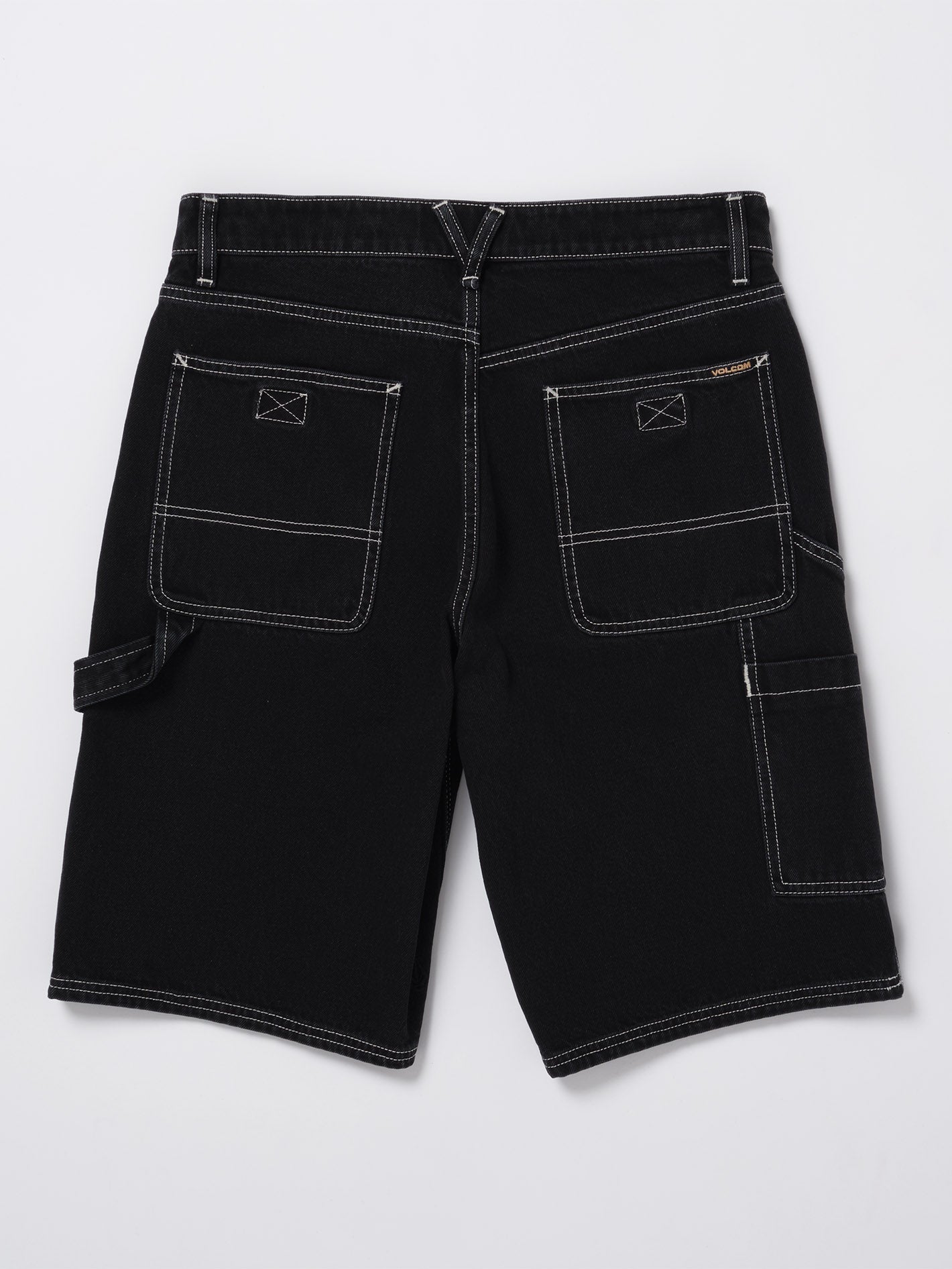 Labored Denim Utility Shorts - BLACK