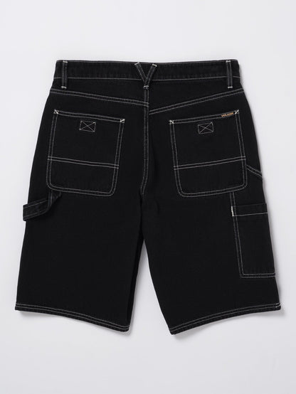 Labored Denim Utility Shorts - BLACK