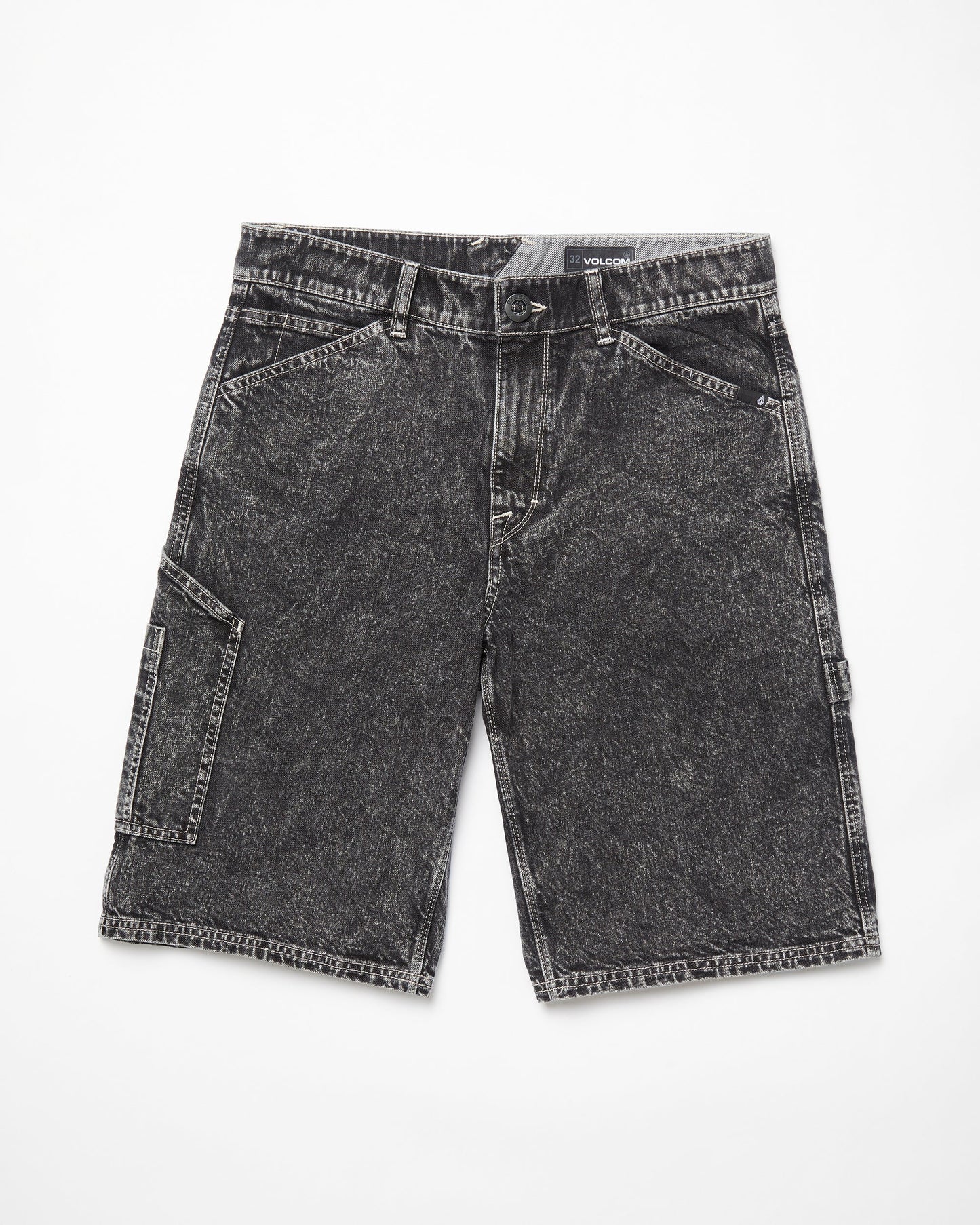 Short Labored Denim Utility - LIGHT ACID BLACK
