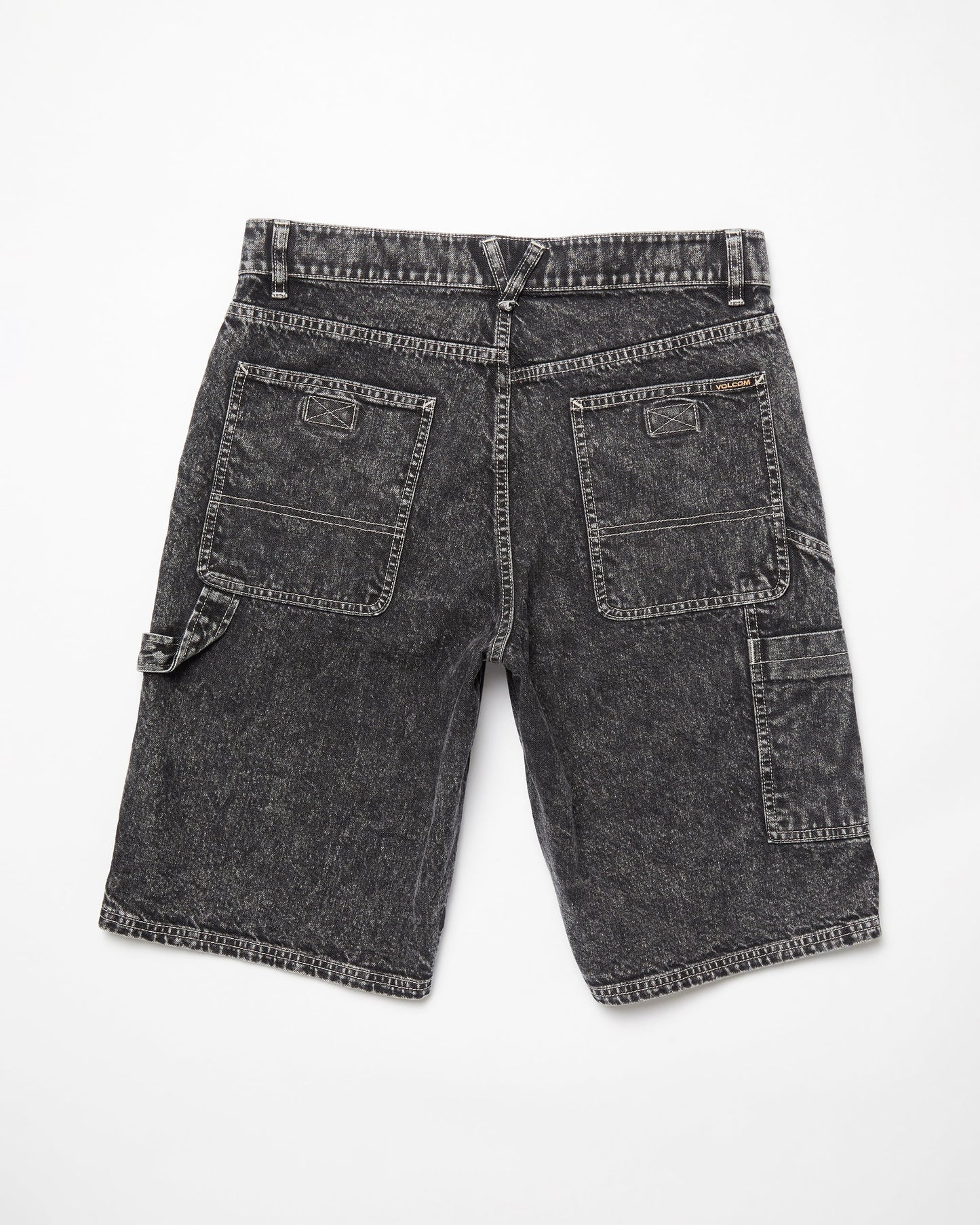Short Labored Denim Utility - LIGHT ACID BLACK