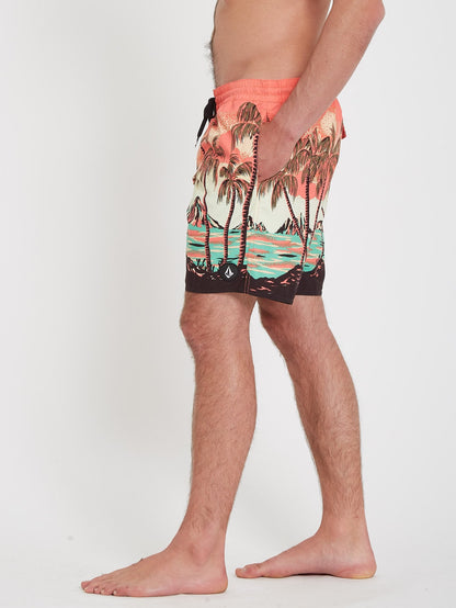 Boardshort Novelty Trunk 17" - LIVING CORAL