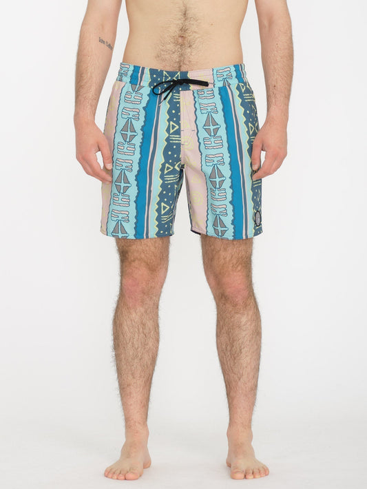Boardshort Lido Print Trunk 17" - CRETE BLUE