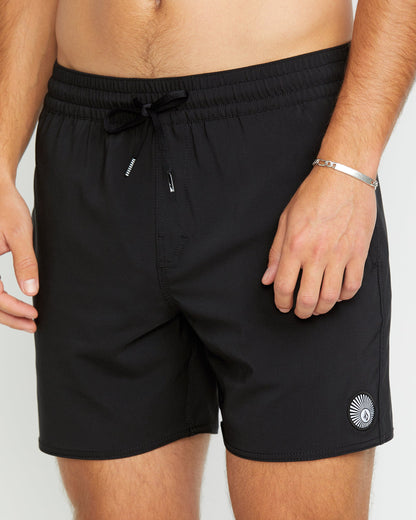 Boardshort Lido Solid Trunk 16" - BLACK