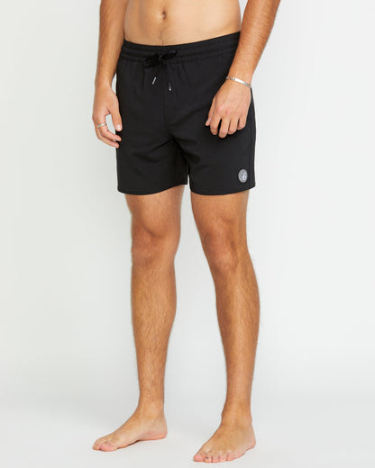 Boardshort Lido Solid Trunk 16" - BLACK