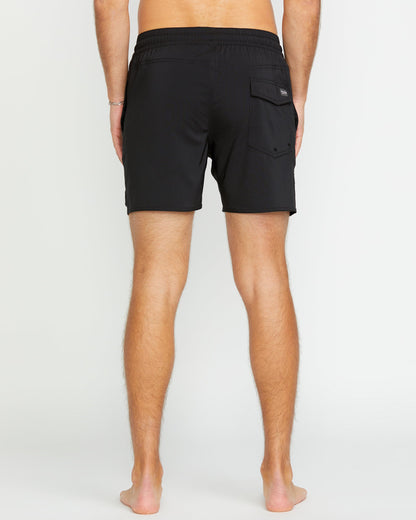 Boardshort Lido Solid Trunk 16" - BLACK