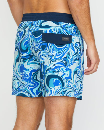 Lido Print Trunk 16" Boardshorts - MARINEBLAU
