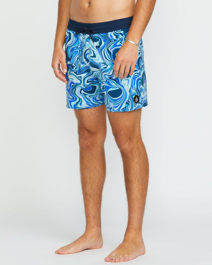 Lido Print Trunk 16" Boardshorts - MARINEBLAU