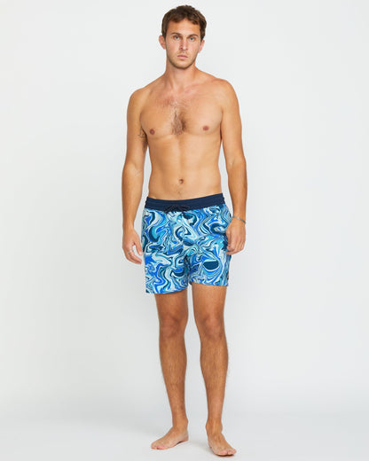 Lido Print Trunk 16" Boardshorts - MARINEBLAU