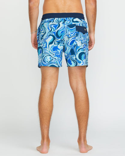 Lido Print Trunk 16" Boardshorts - MARINEBLAU