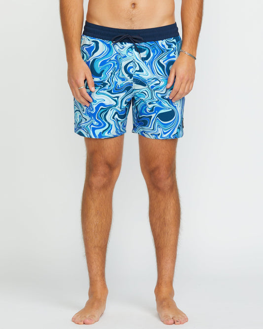 Lido Print Trunk 16" Boardshort - NAVY