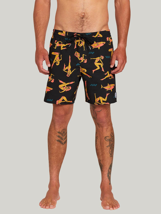 Sink or Swim Trunk 17" Boardshort - SCHWARZ