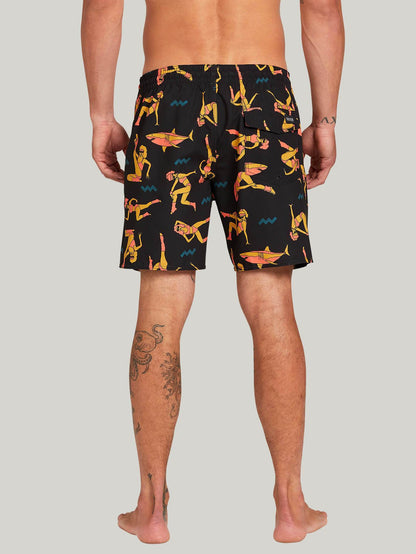 Boardshort Sink or Swim Trunk 17" - BLACK