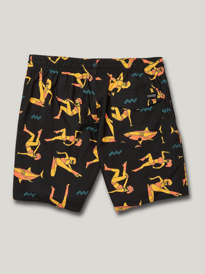 Boardshort Sink or Swim Trunk 17" - BLACK