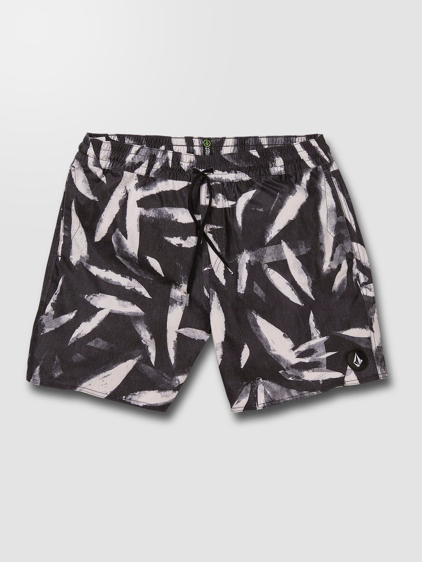 Short de bain Echo Leaf Stoney 17" - BLACK