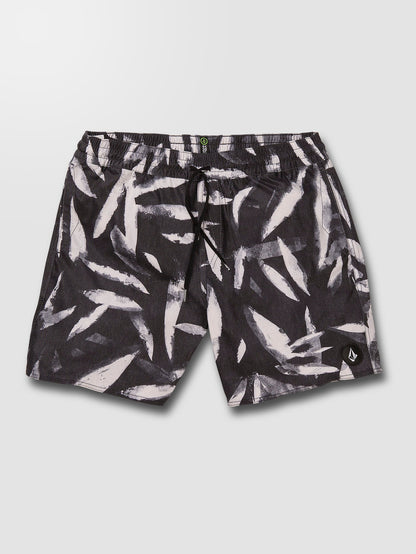 Short de bain Echo Leaf Stoney 17" - BLACK