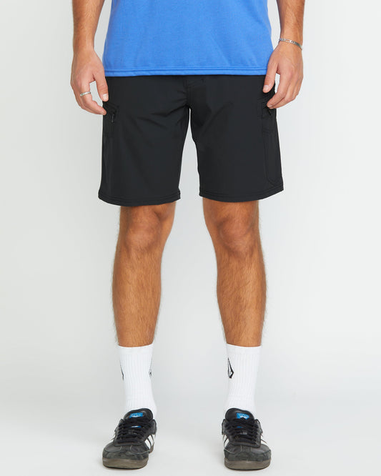 Cashed In Cargo Hybrid Shorts 20" - BLACK