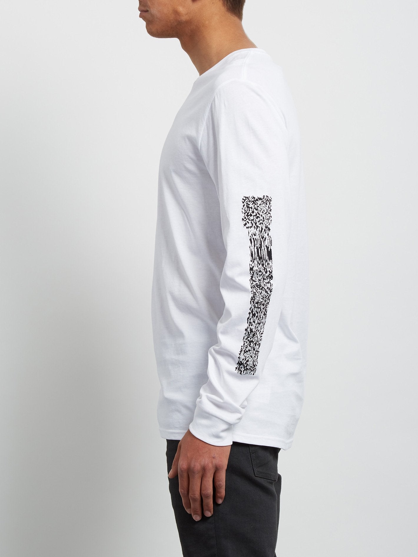 Pixel Stone Langarm-T-Shirt - Weiß