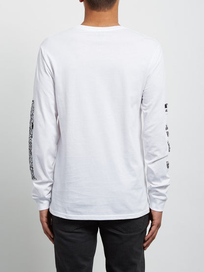 Pixel Stone Langarm-T-Shirt - Weiß
