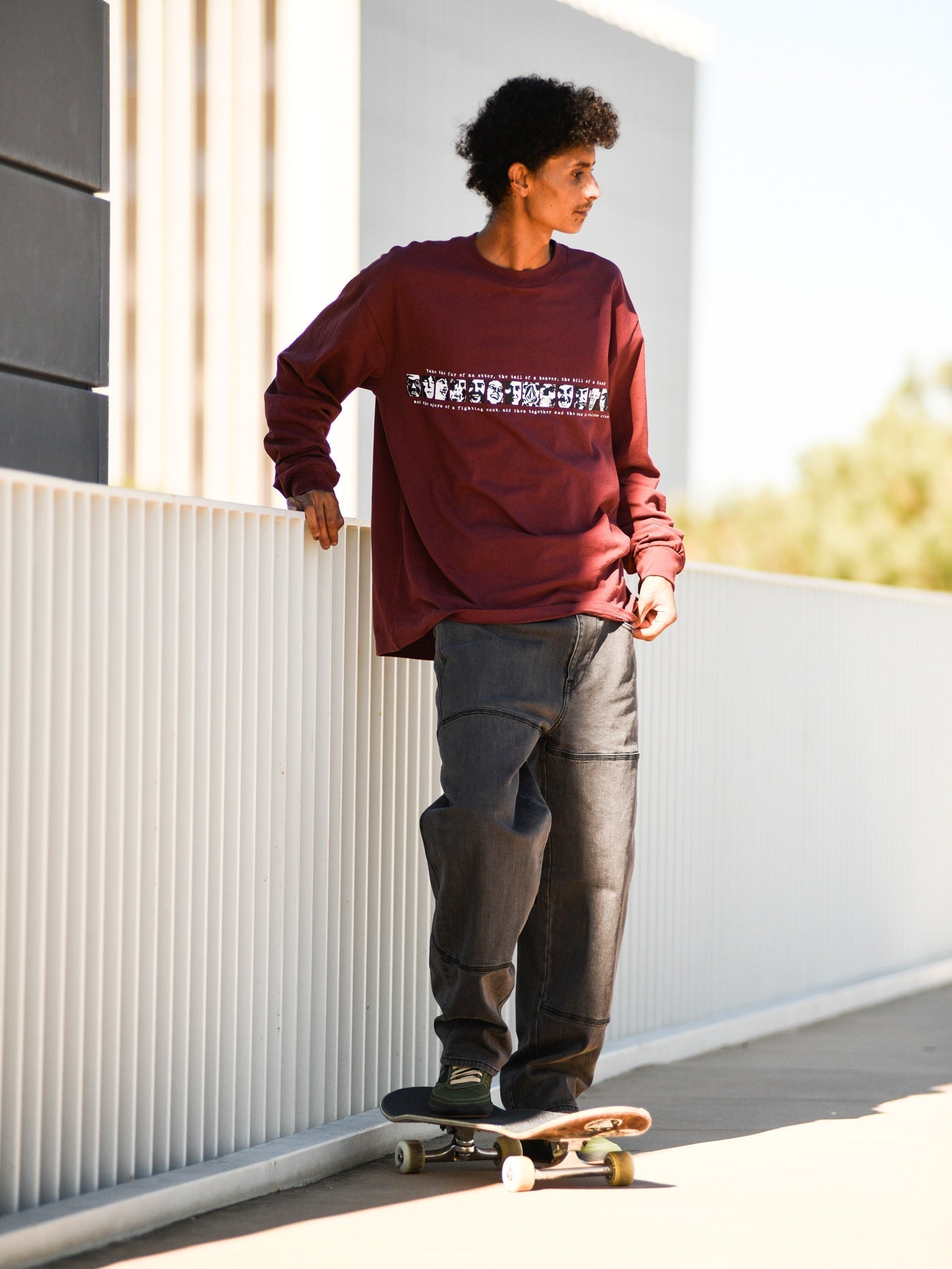 T-shirt Skate Vitals Remy - MERLOT