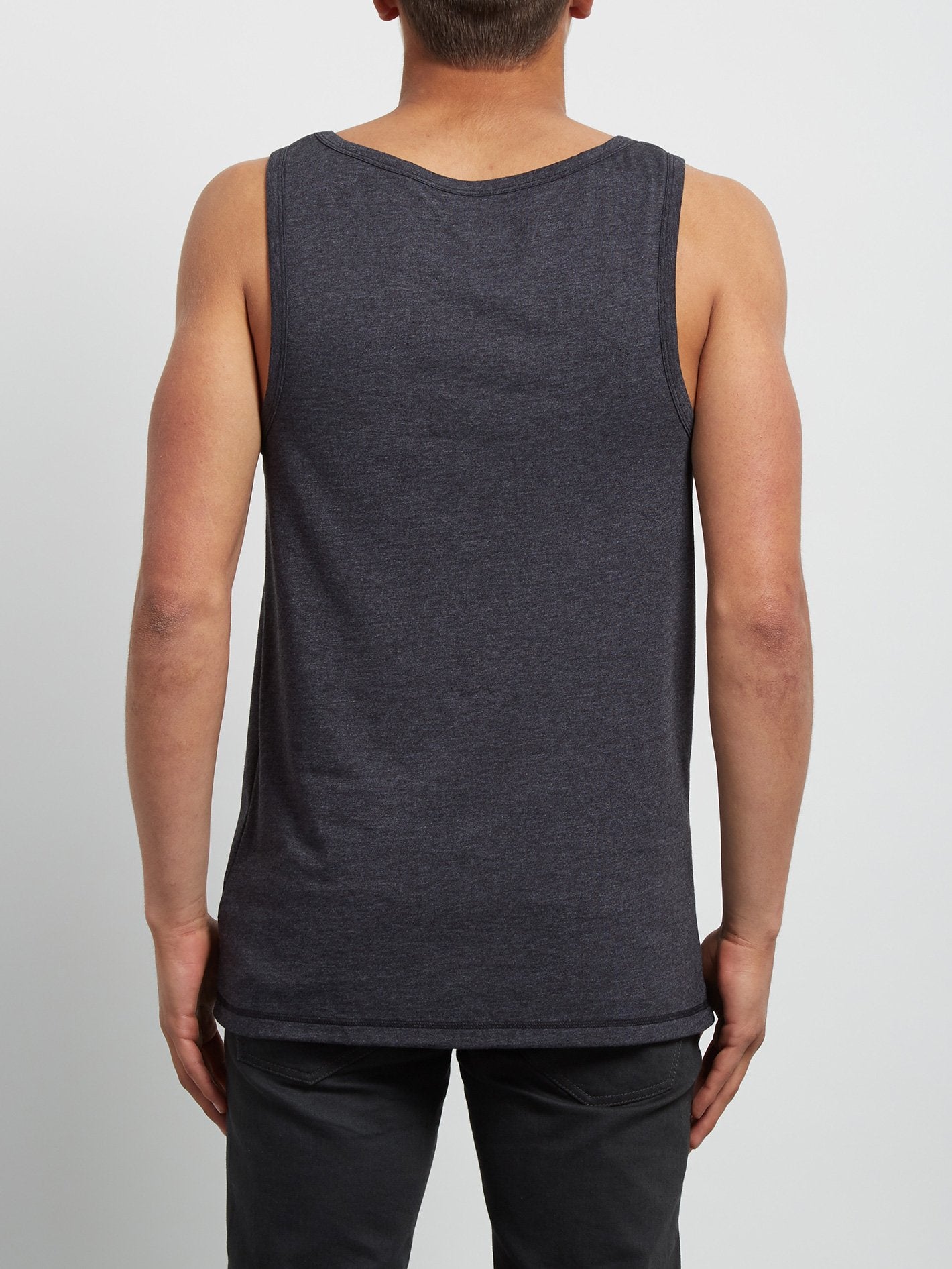 Heather Pocket Tank Top - Heather Black