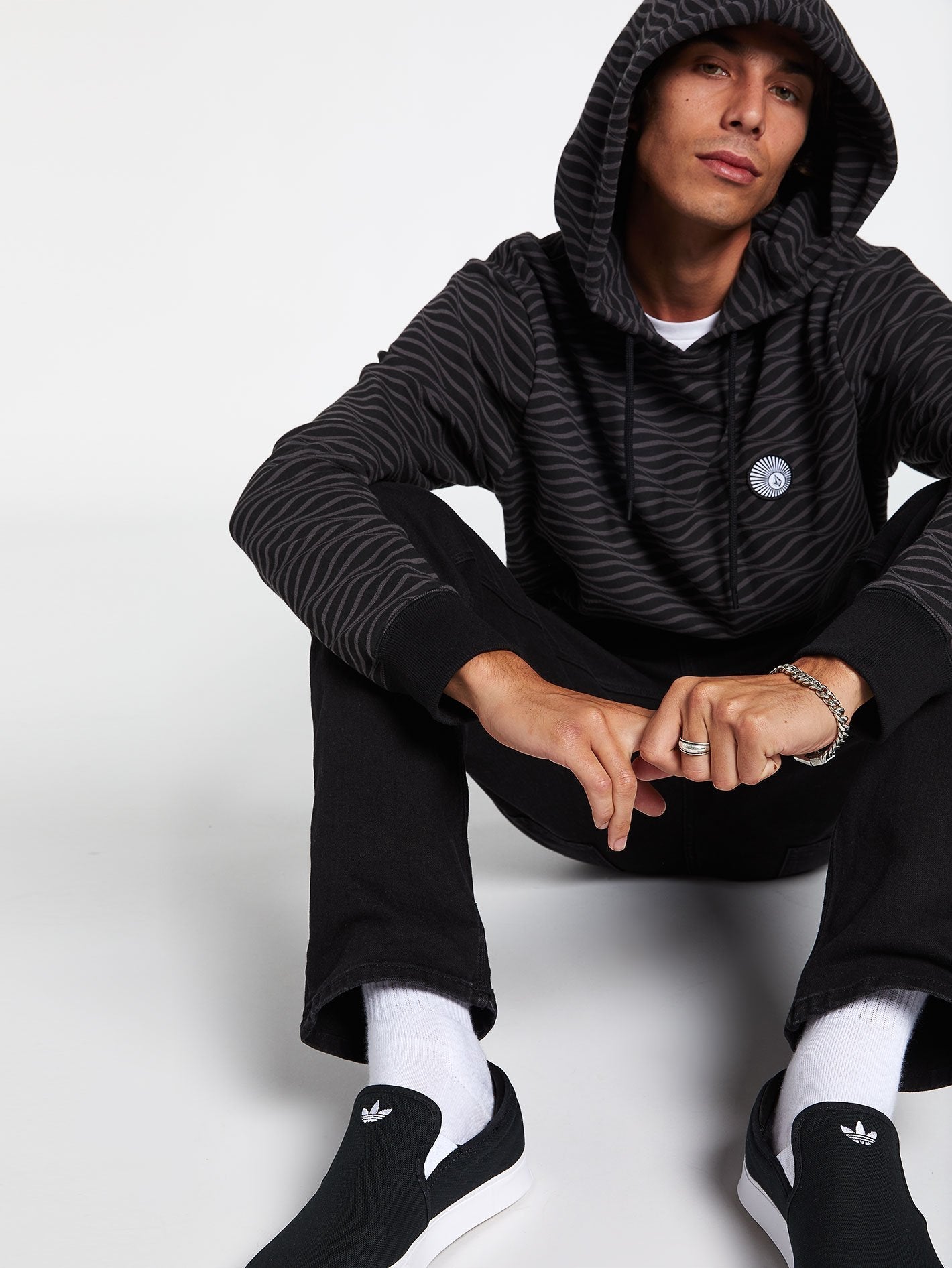 Sweat à capuche Levstone Vibes - BLACK
