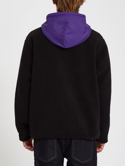 Sweat à Capuche Iso91 en sherpa - BLACK