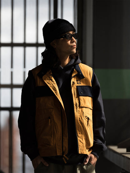 Tds Bryan Iguchi sleeveless jacket - CHESTNUT BROWN
