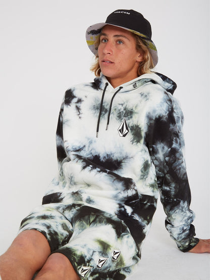 Sweat à capuche Iconic Stone Plus - LIME TIE DYE