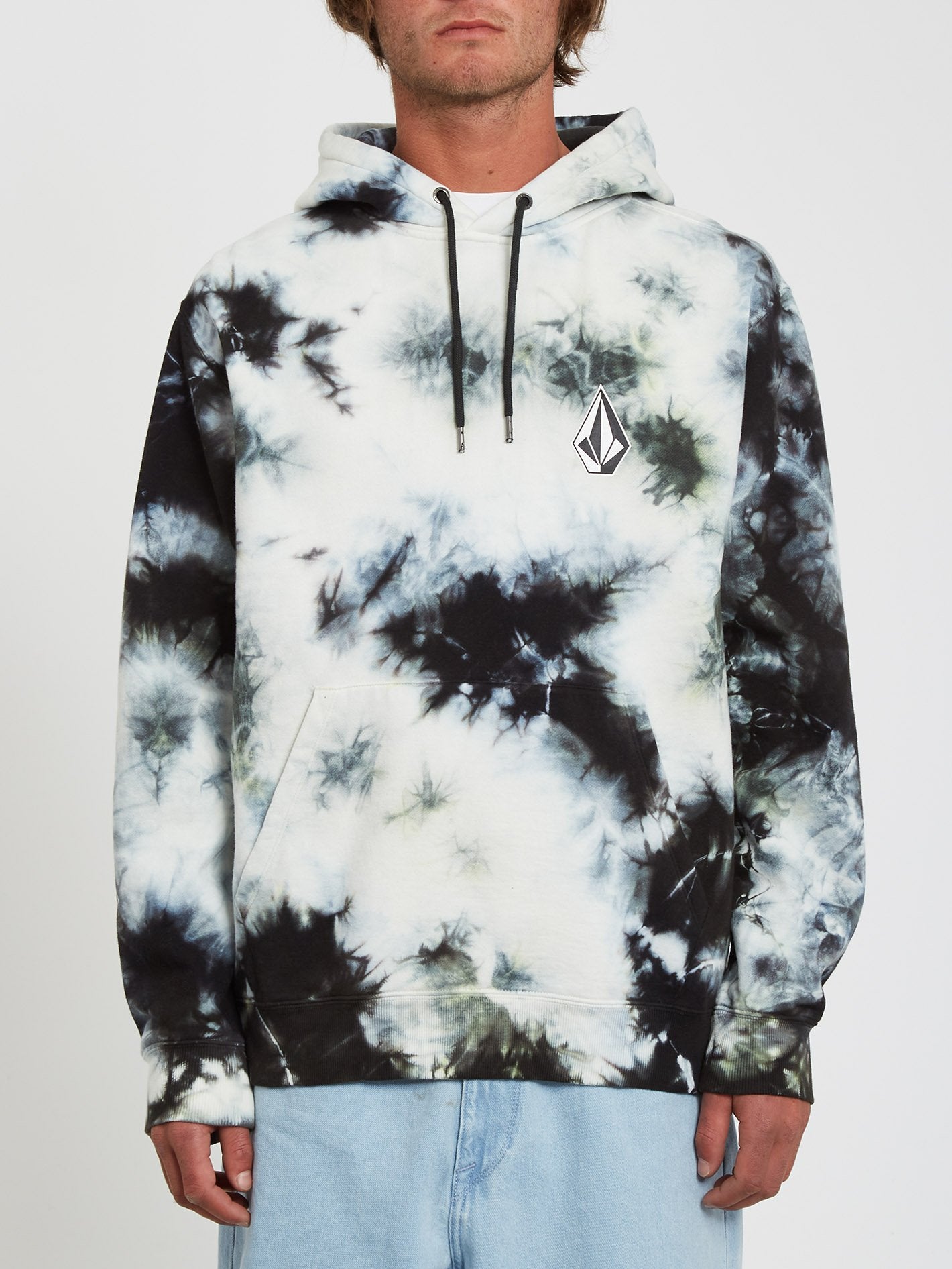 Sweat à capuche Iconic Stone Plus - LIME TIE DYE