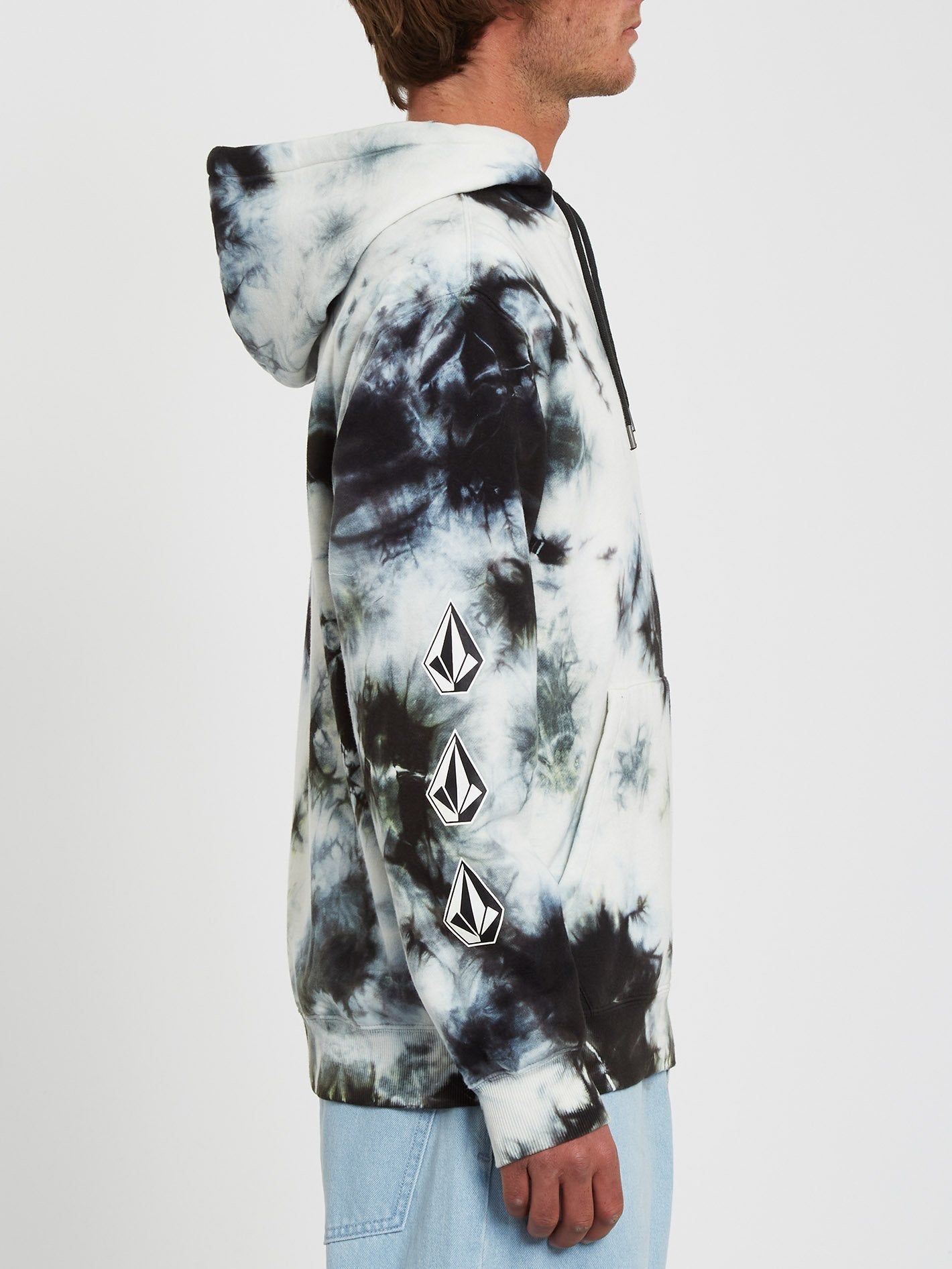 Sweat à capuche Iconic Stone Plus - LIME TIE DYE