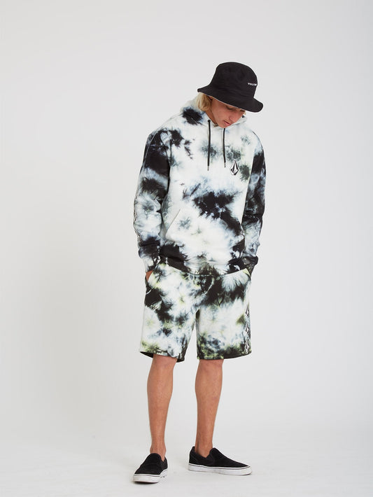 Sweat à capuche Iconic Stone Plus - LIME TIE DYE