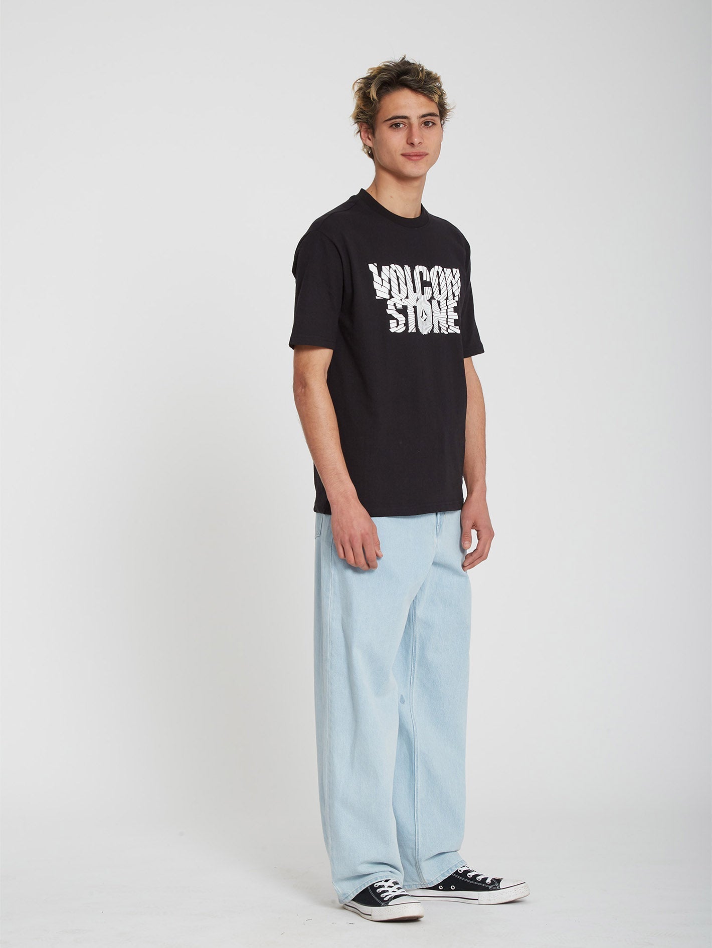 Zerschmettertes T-Shirt – SCHWARZ