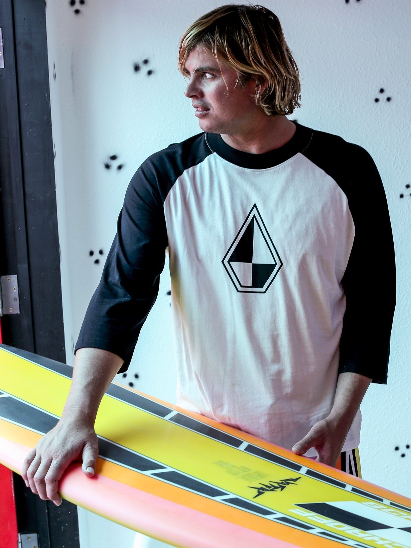 T-Shirt Schroff X Volcom 3/4 Raglan - White