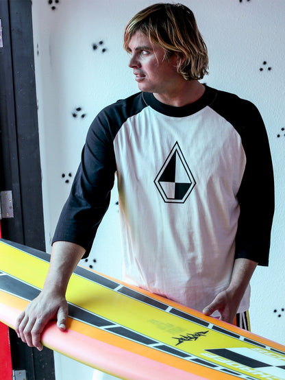 Schroff X Volcom 3/4 Raglan-T-Shirt – Weiß