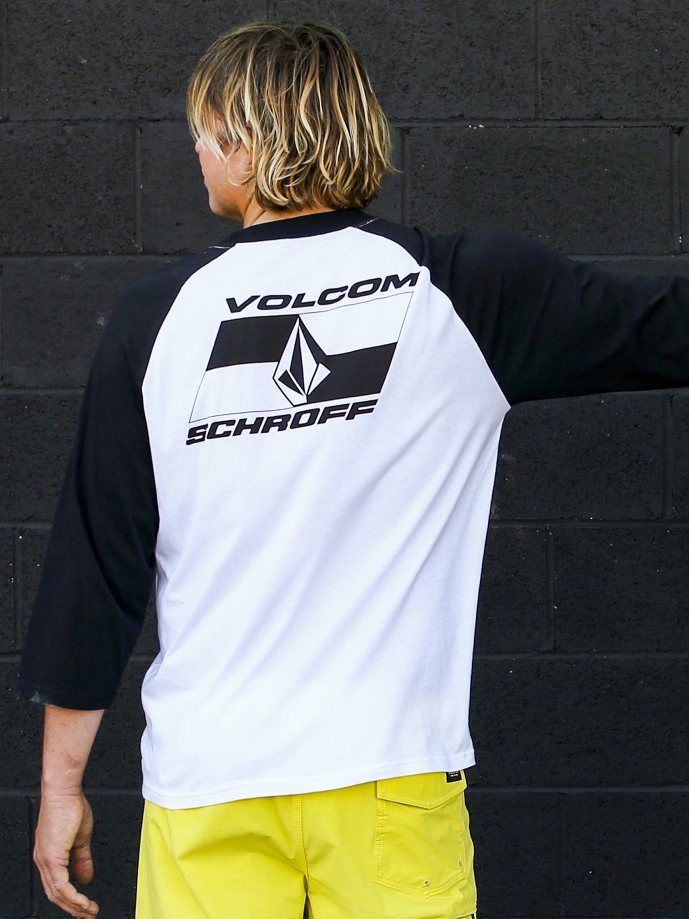 Schroff X Volcom 3/4 Raglan-T-Shirt – Weiß
