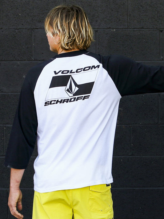 T-Shirt Schroff X Volcom 3/4 Raglan - White