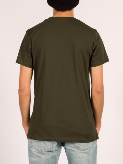 Weave Kurzarm-T-Shirt - Dunkelgrün