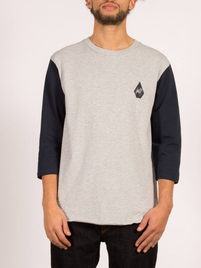 Carving Block 3/4-Ärmel-T-Shirt – Heather Grey