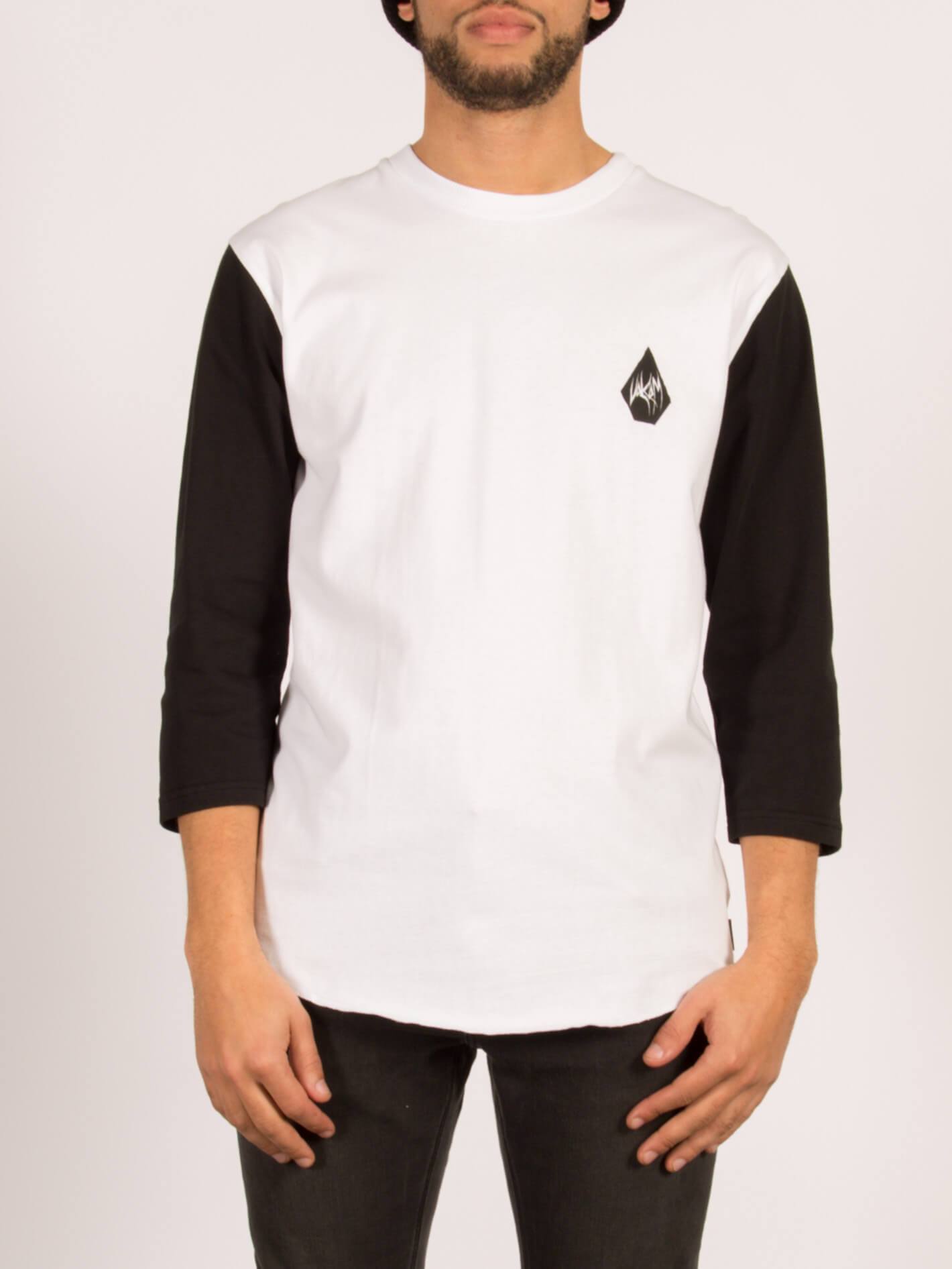 Carving Block 3/4-Ärmel-T-Shirt - Weiß