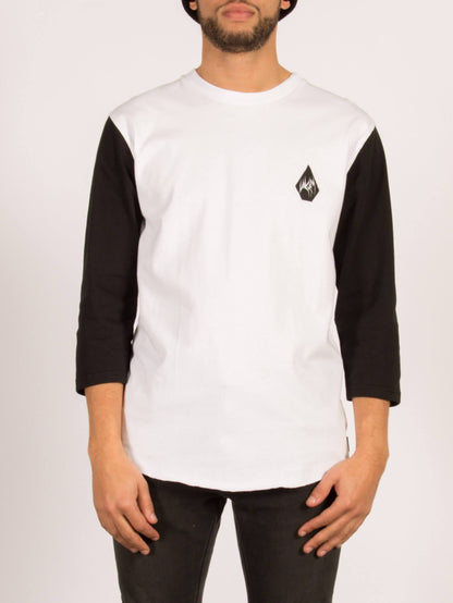 Carving Block 3/4-Ärmel-T-Shirt - Weiß
