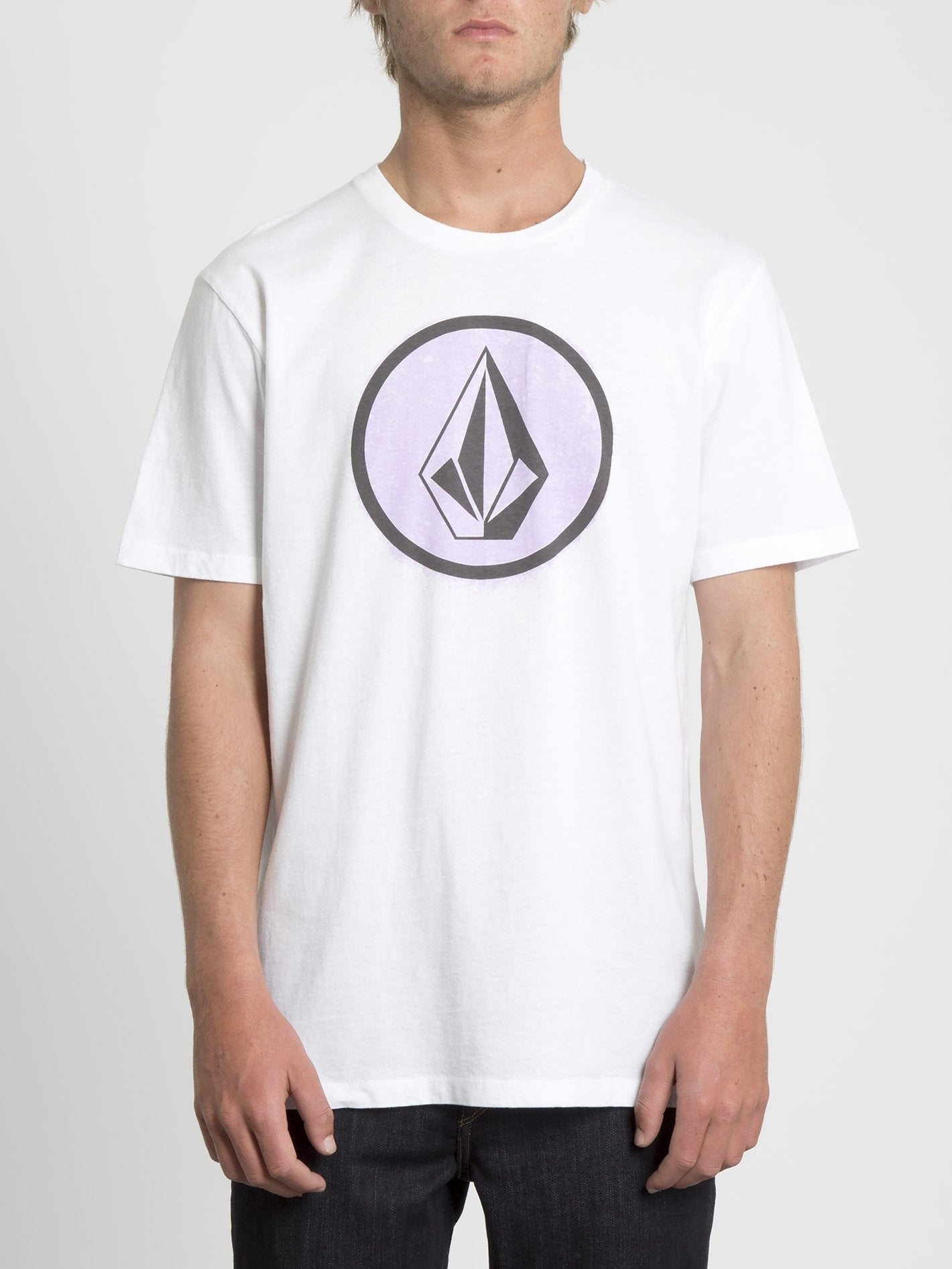 T-Shirt mit Sprühstein-Print - Weiß