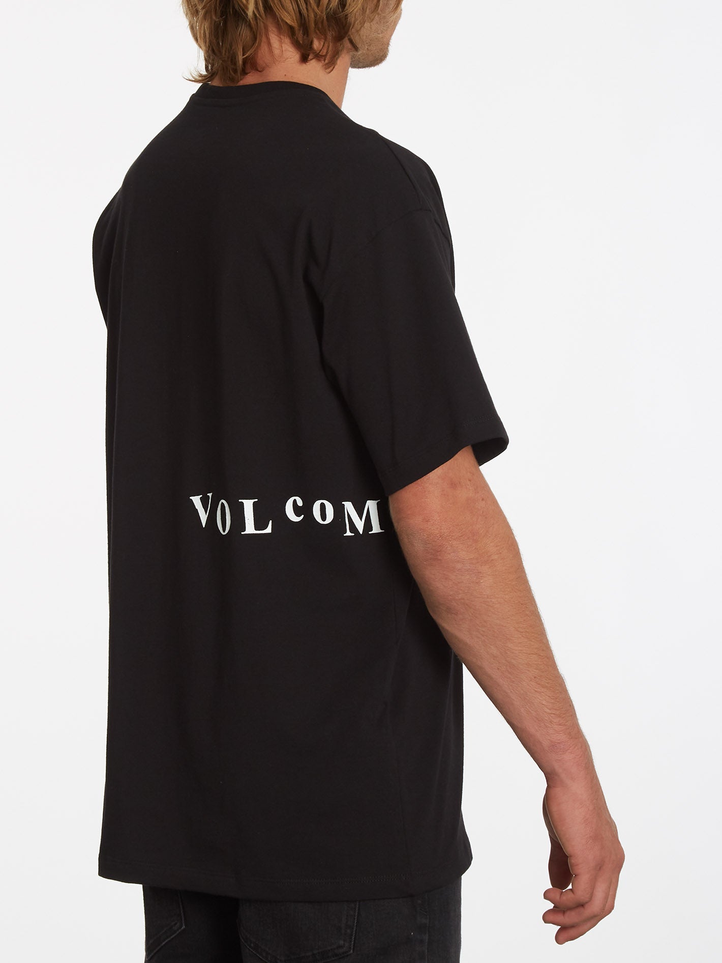 T-Shirt mit verkratztem Stein – SCHWARZ