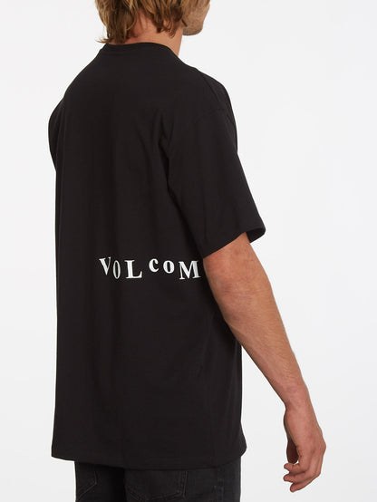 T-Shirt mit verkratztem Stein – SCHWARZ