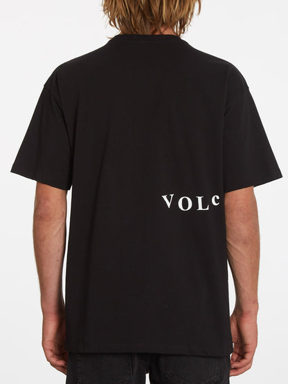 T-Shirt mit verkratztem Stein – SCHWARZ