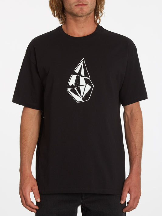 T-shirt Scratched Stone - BLACK