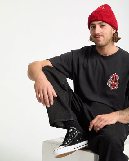 T-Shirt Snake Peace - Black