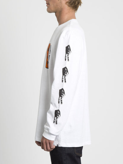 Boxy Peace Grid T-Shirt - Weiß
